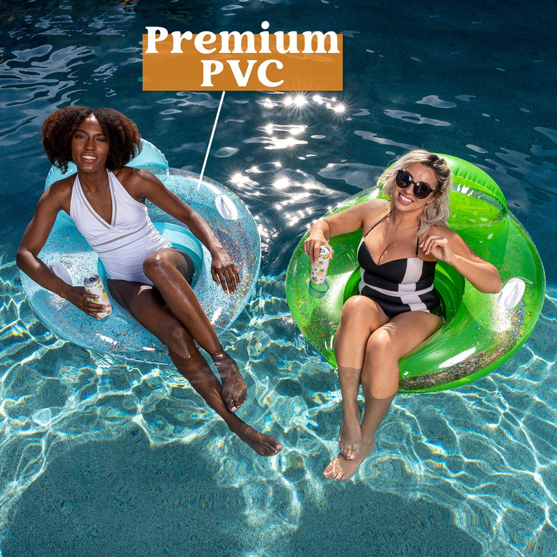 SLOOSH - Inflatable Pool Lounger Float with Glitters, 2 Pcs