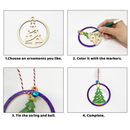 Christmas  Wooden Hanging Ornaments Craft Kit, 48 Pcs