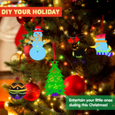 Rainbow Color Scratch Christmas Ornaments, 72 Piece