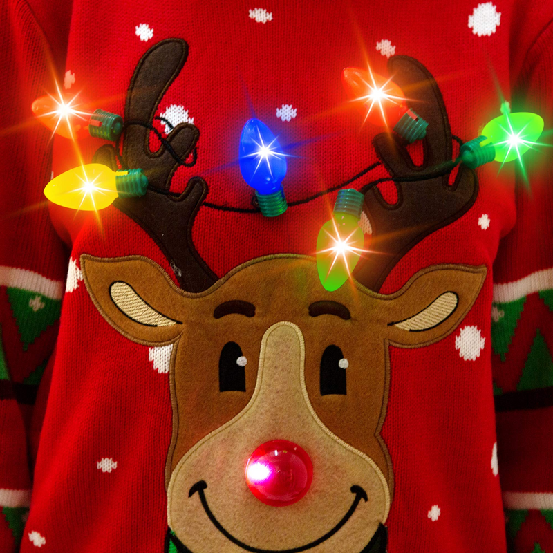 JOYIN Reindeer Ugly Sweater with Light Bulbs