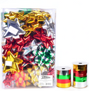 Self-adhesive Bows & 8 Rolls Of Christmas Curling Ribbons, 48 Pcs