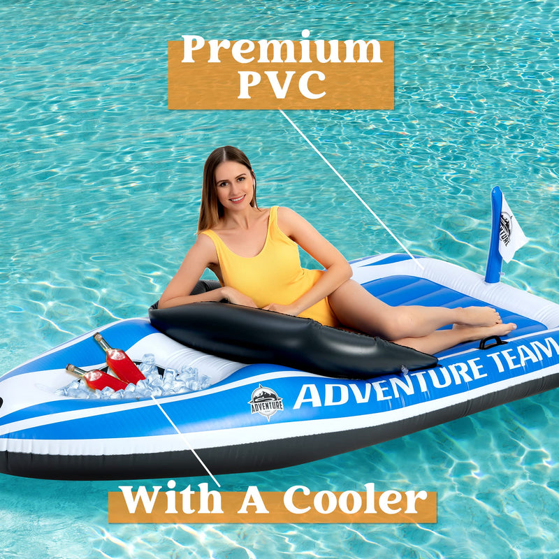 Inflatable Boat Float with Reinforced Cooler