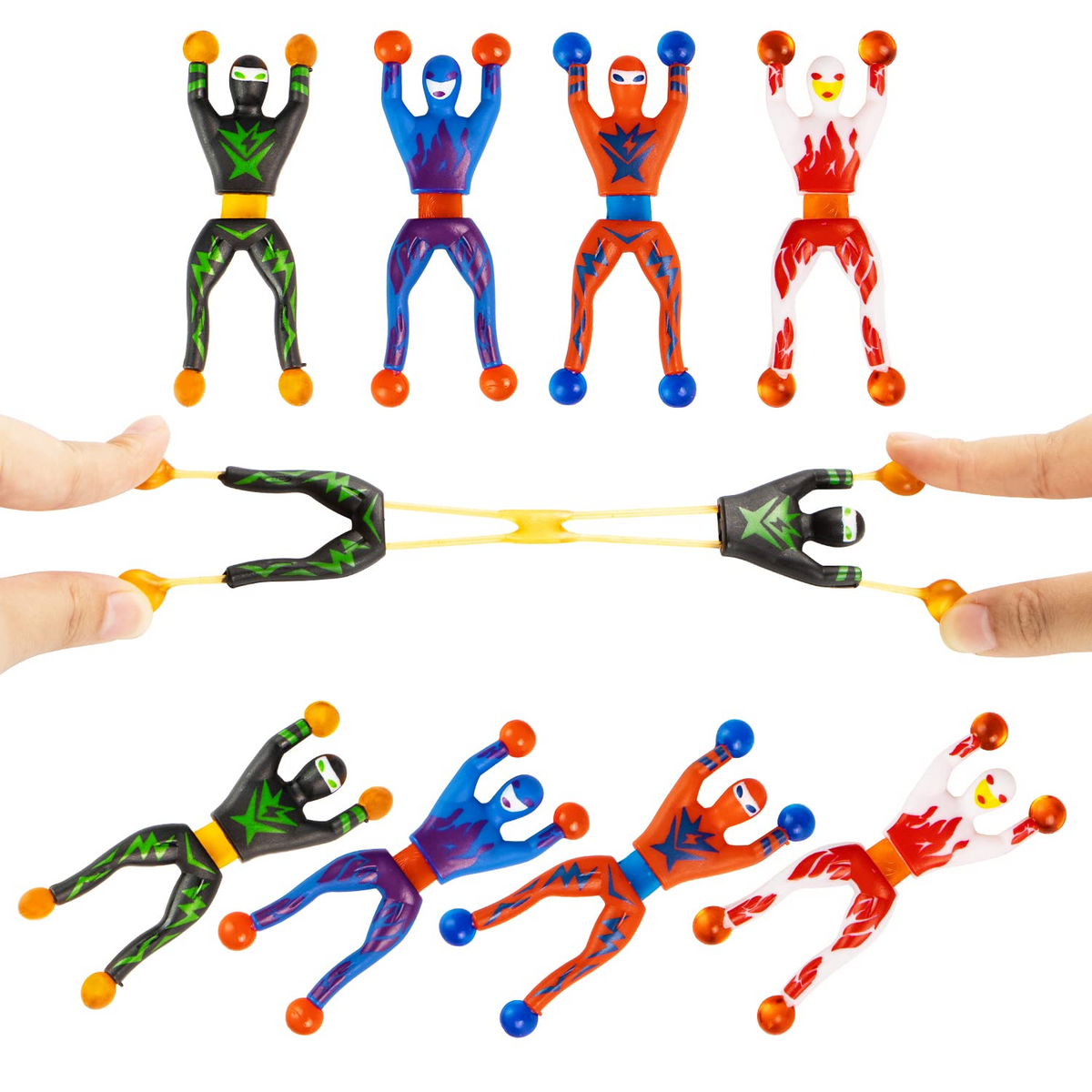 JOYIN | Sticky Climbing Ninja with Cards, 28 Pack