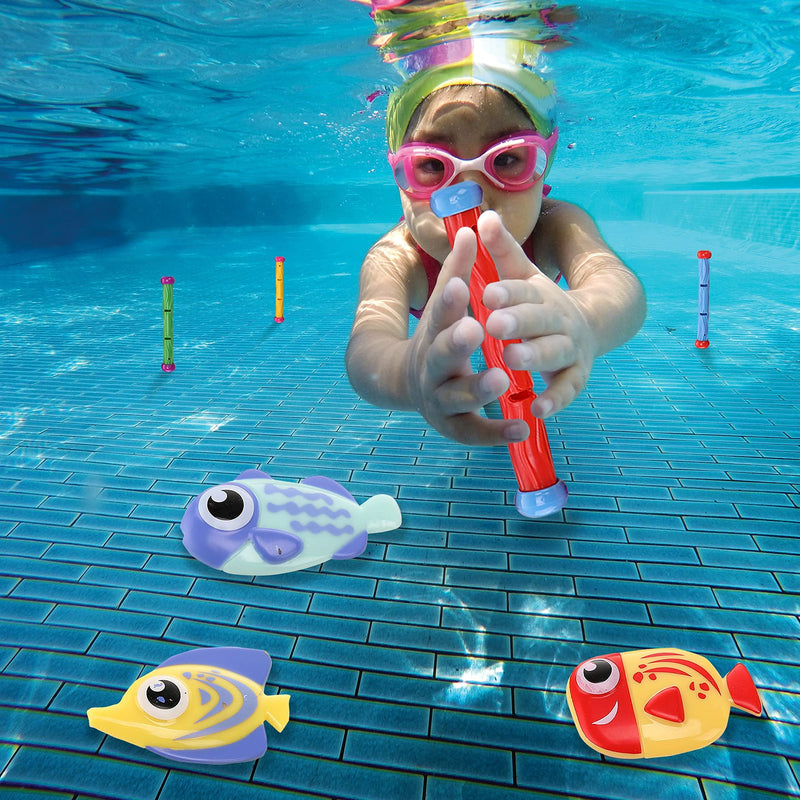 Colorful Diving Toys With Storage Bag, 28 Pcs-joyin