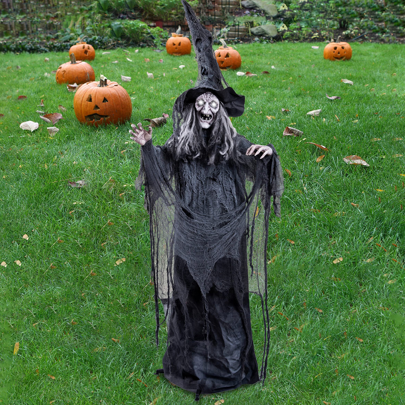7.6 ft Halloween Animated Witch Decoration