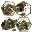 3 in 1 Friction Powered Siren Military Vehicle Toy