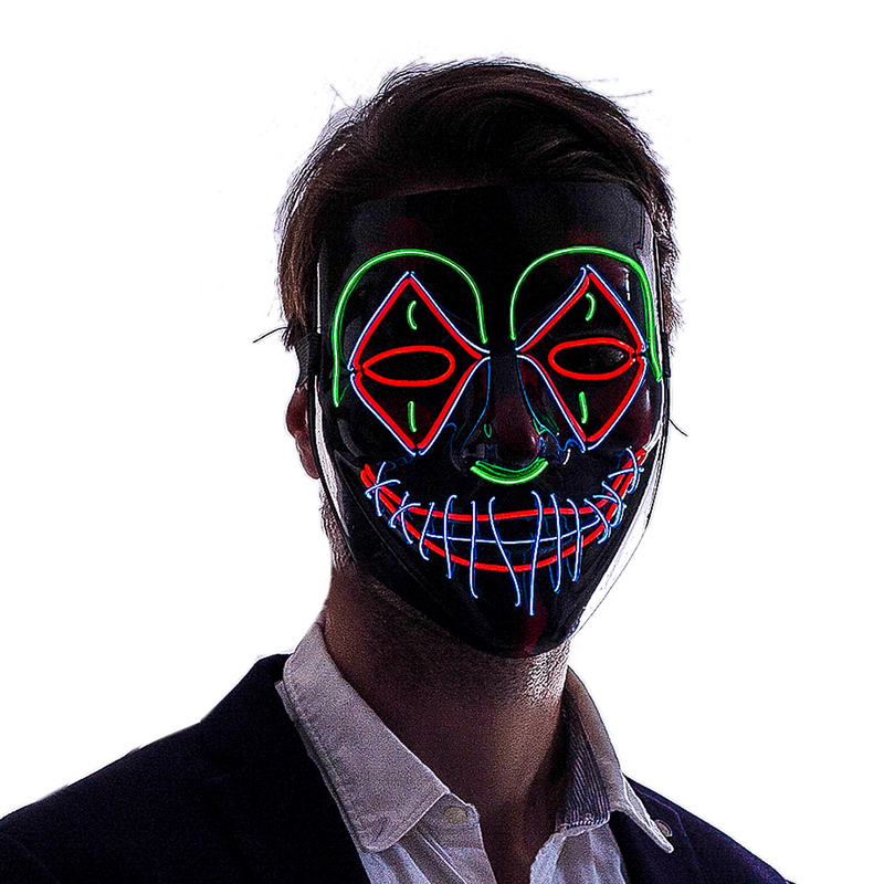 LED Scary Clown Cosplay Mask with 3 Lighting Modes