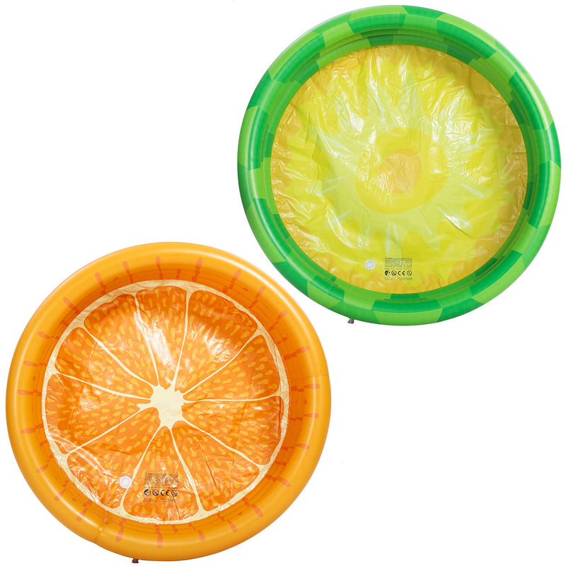 SLOOSH - 2 Packs 58in Orange & Pineapple Inflatable Kiddie Pool Set