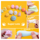 28Pcs Mochi Squishy Toys Boxed with Kids Valentines Cards for Classroom Exchange
