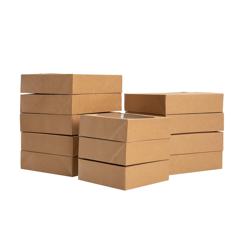 24 Pcs Kraft Bakery Boxes with Stickers