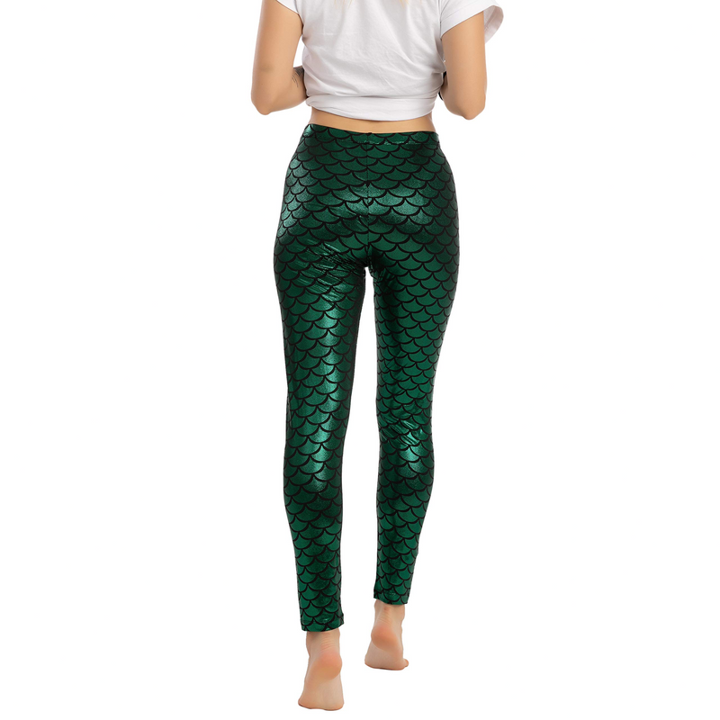 Green Adult Women Mermaid Leggings And Headband