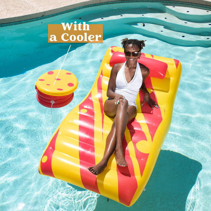 SLOOSH - Inflatable Pool Recliner Lounge with Cooler and Headrest