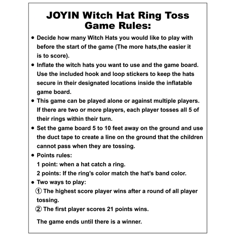 Halloween Witch Hat Ring Toss Game