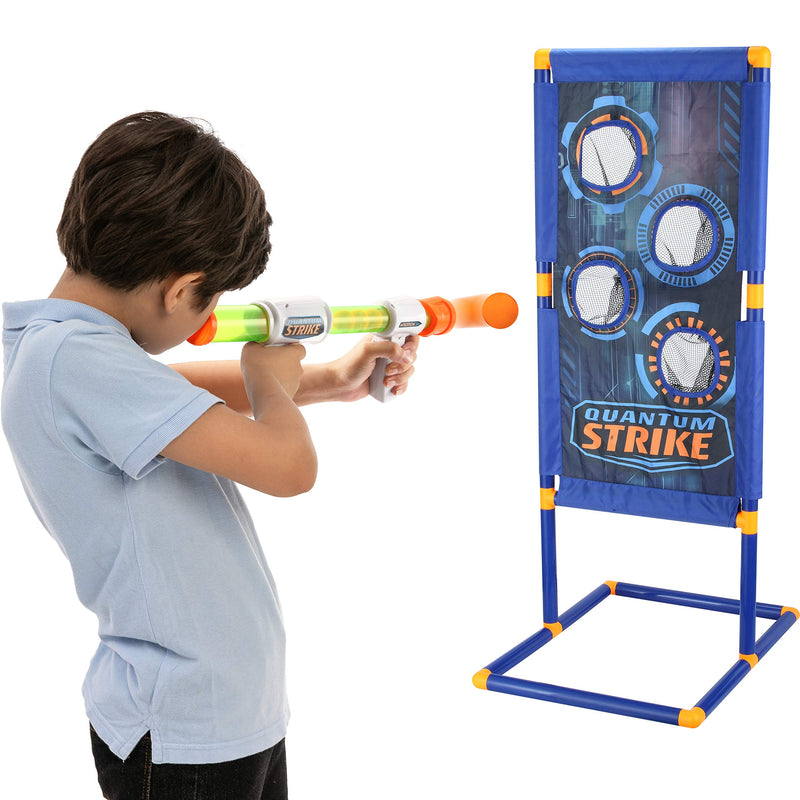 Foam Ball push bubble Gun Toy Set with Standing Shooting Target