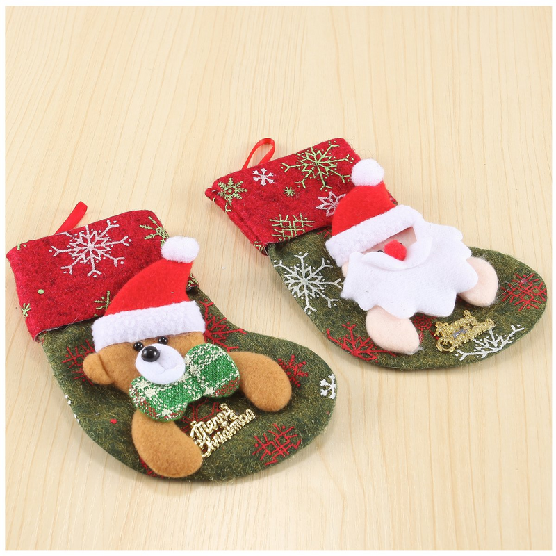 Mini 3D Christmas Stockings, 12 Pcs