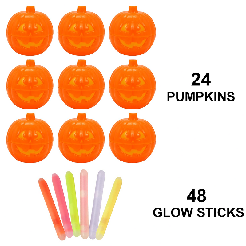 Pumpkin Shells and Glow Sticks, 72 Pcs