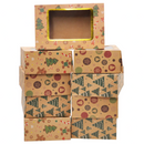 Christmas Foil Cookie Kraft Pattern Gift Box, 24 Pcs
