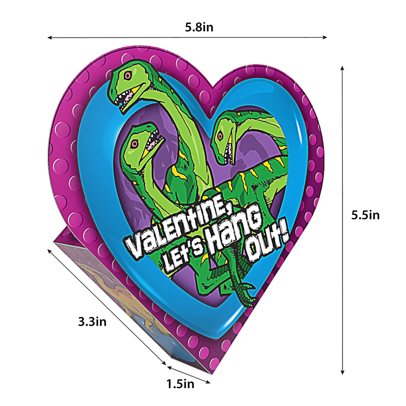 12Pcs Kids Valentines Cards with Dinosaur Building Blocks in Boxes-Classroom Exchange Gifts
