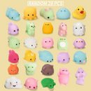 28Pcs Mochi Squishy Toys Boxed with Kids Valentines Cards for Classroom Exchange