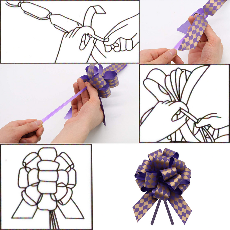 24 Christmas Gift Wrap Ribbon Pull Bows