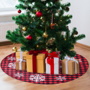 36in Red and Black Plaid Tree Skirt with Snowflake