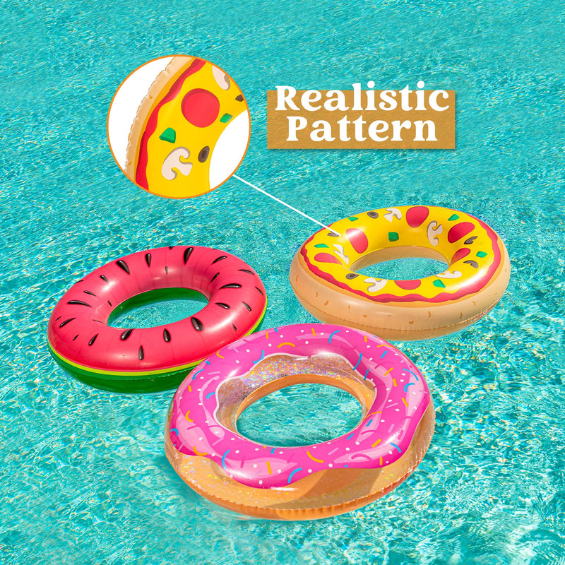 SLOOSH - 3 Pcs Inflatable Fruit and Food Pool Tubes