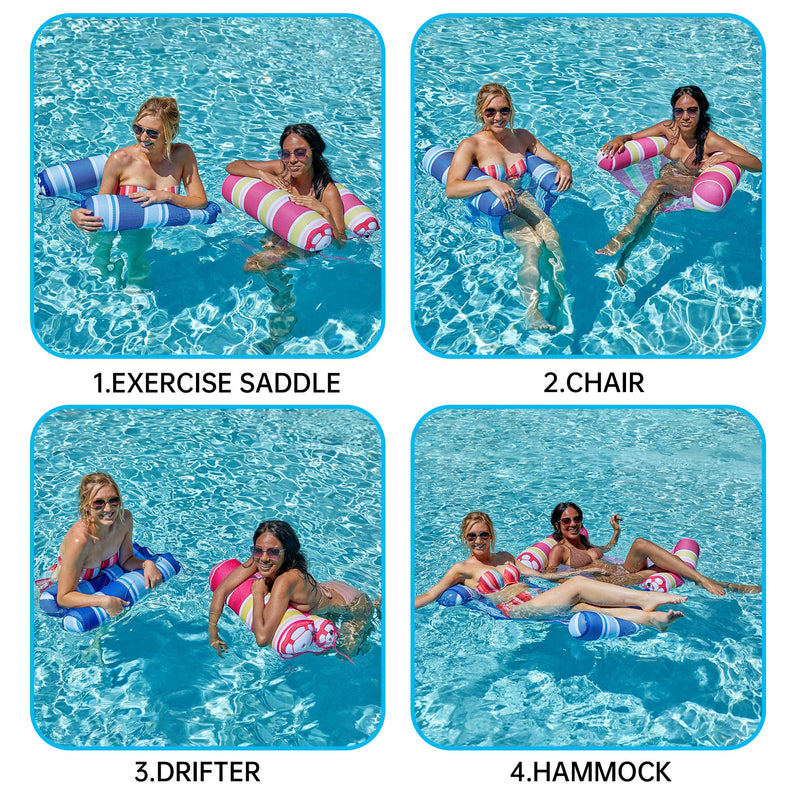 SLOOSH - Inflatable Hammock Pool Lounger (Blue, Yellow)