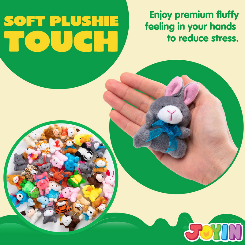 Joyin Toy, paquete de 24 mini animales de peluche surtidos (24 unidades de  3 pulgadas cada una) cotillón para fiesta de niños