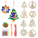 Christmas  Wooden Hanging Ornaments Craft Kit, 48 Pcs