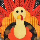 3D Thanksgiving Turkey Burlap Banner