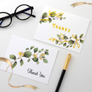 Watercolor Greenery Thank You Cards, 72 Pcs