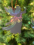 Rainbow Color Scratch Angel Ornaments, 48 Pcs