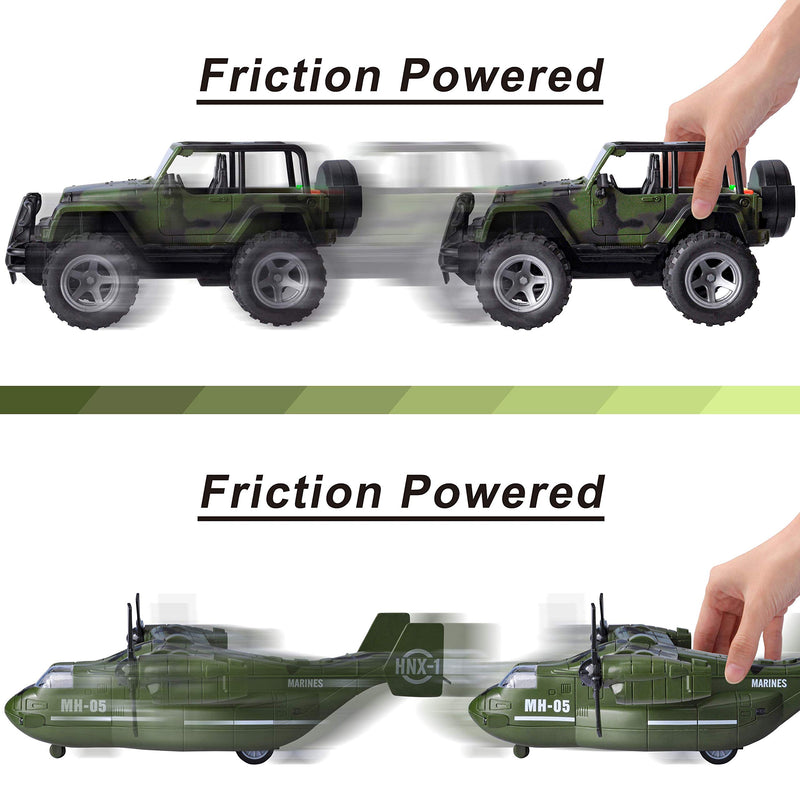 Friction Powered Transport Airplane and Military Truck