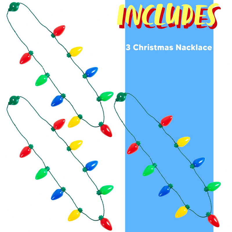 3Pcs Christmas Nacklace 9 Light Bulbs
