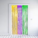 Mardi Gras Fringe Curtains Table Skirt with Garland
