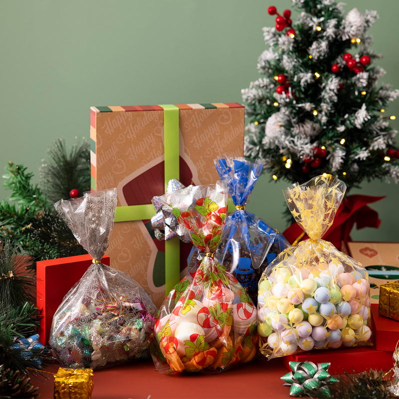 144 PCS Christmas Cellophane Goody Bags