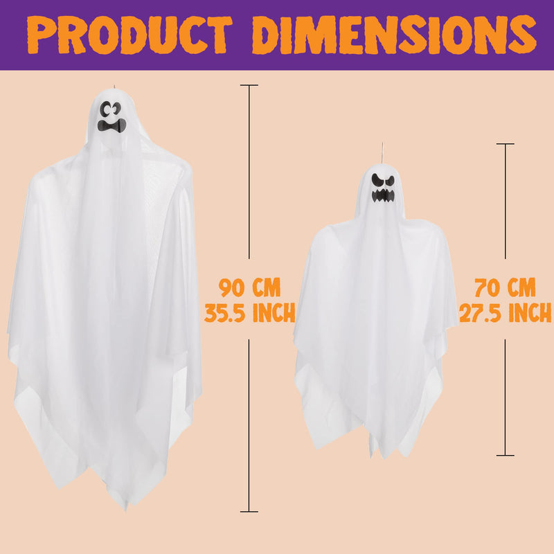 Hanging Ghosts (35.5", 35.5", 27.5", 27.5"), 4 Pack