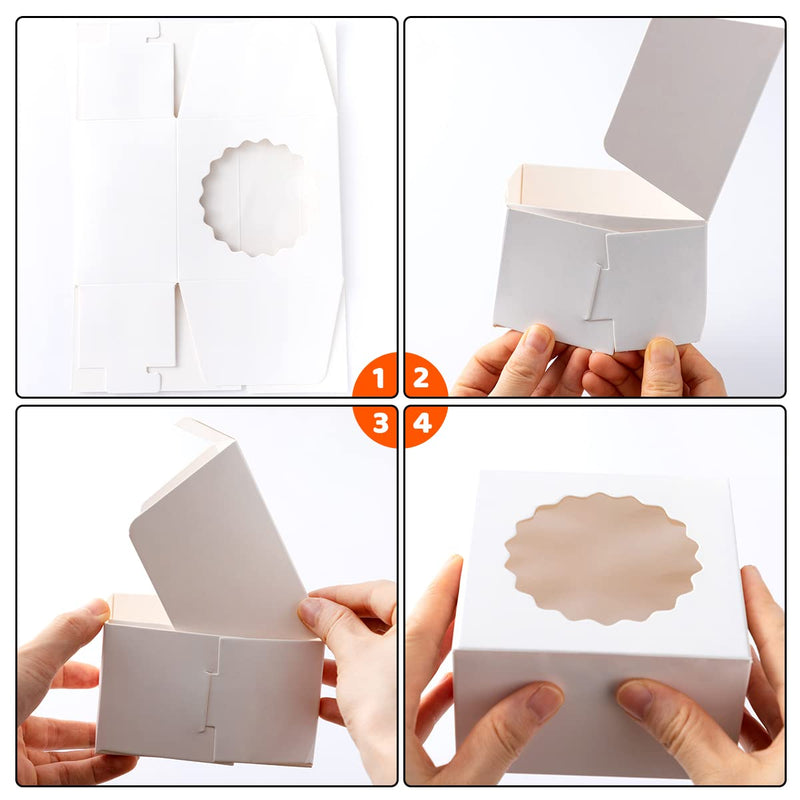 Cake Boxes with Window, 36 Pcs