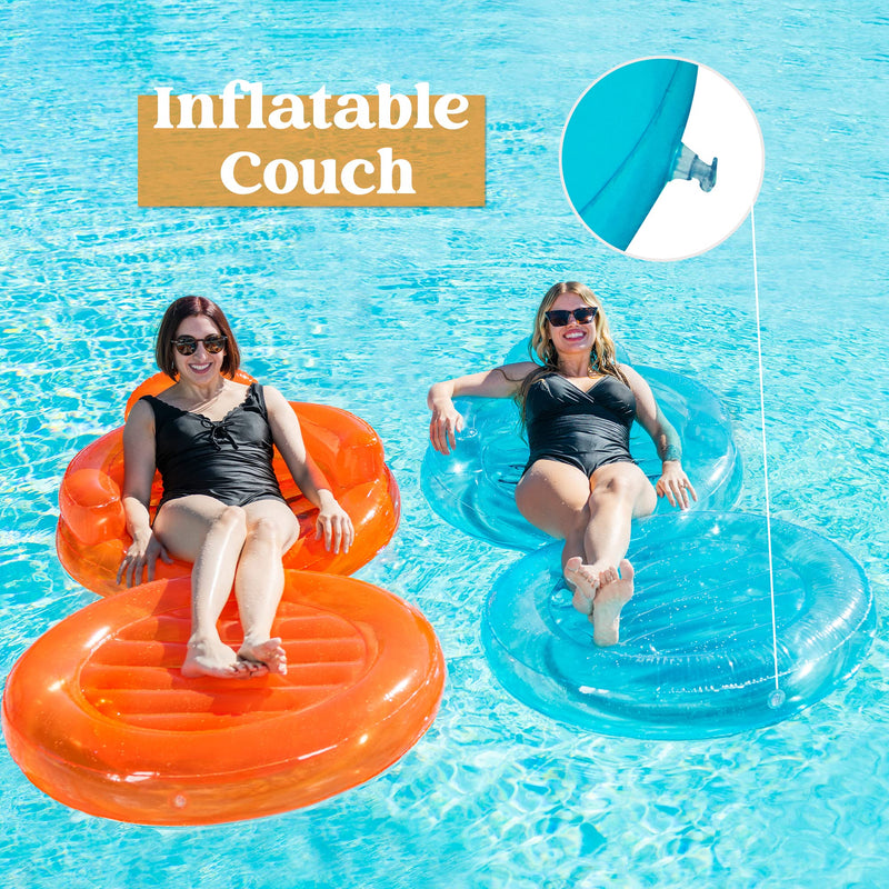 SLOOSH - Inflatable Convertible Lounge Float, 2 Pack