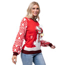 Adult Snowman Ugly Sweater with Light Bulbs