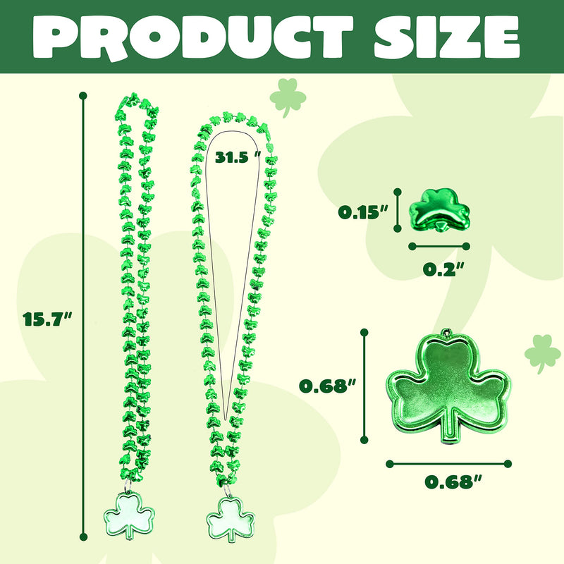 18 Pcs St Patrick's Shamrock Necklaces