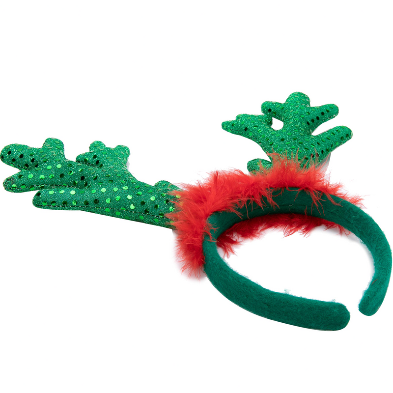 Light Up Reindeer Headband (Green), 2 Pcs