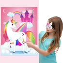 Unicorn Themed Pin The Horn Game with Stickers