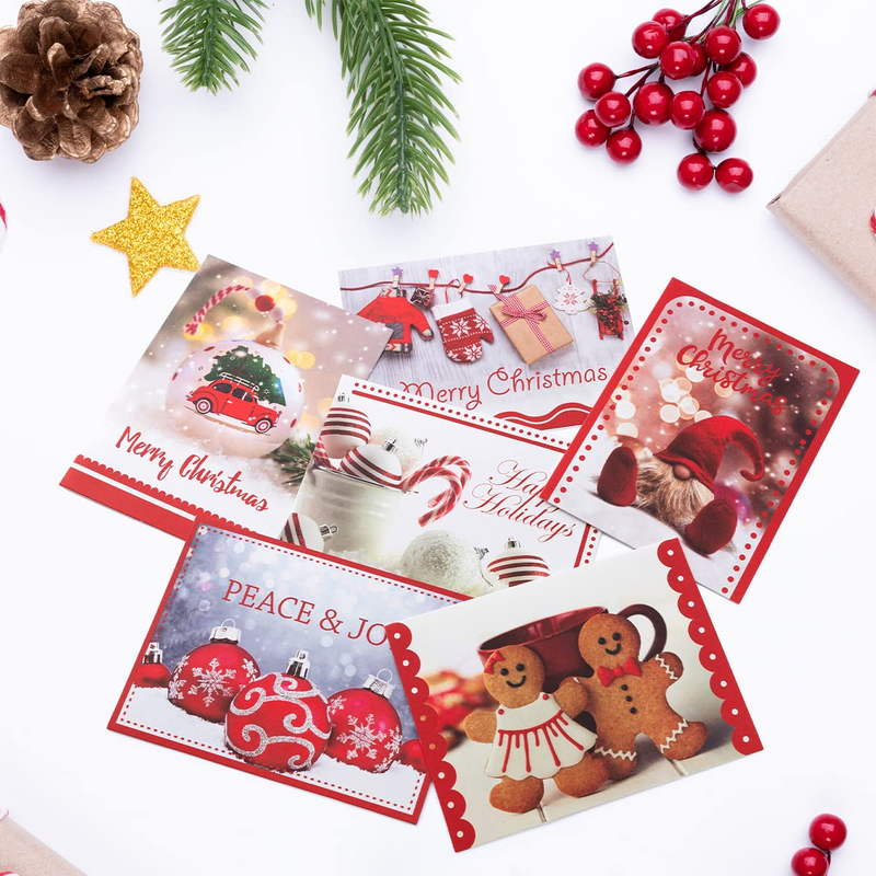Snowman Christmas Cards With envelopes, 72 Pcs