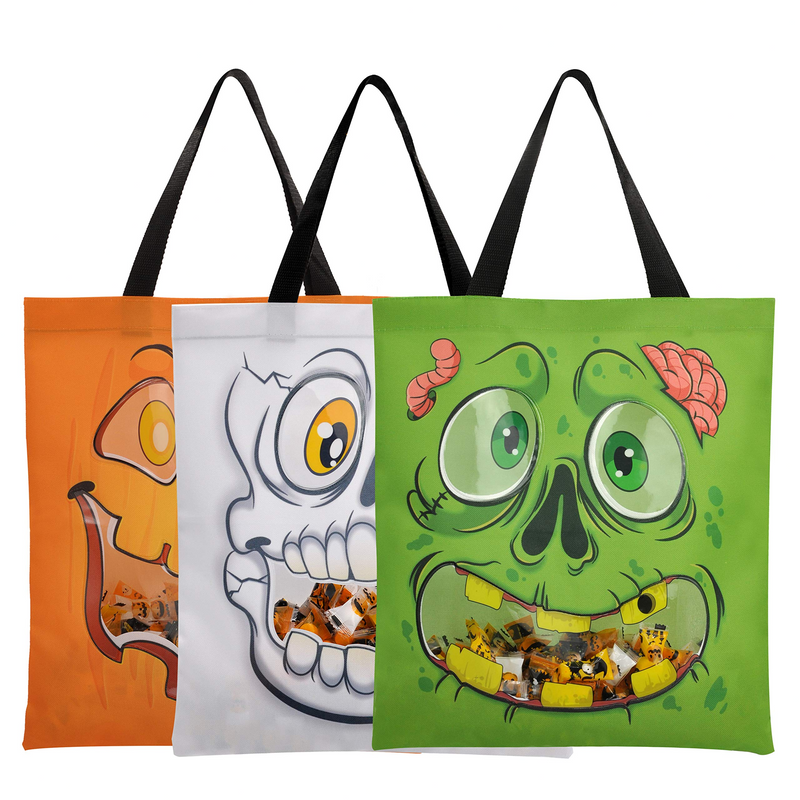 Spooky Grocery Bags (See-through), 3 Pcs