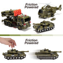 3 in 1 Friction Powered Siren Military Vehicle Toy