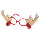 Reindeer Headband Set With Led Red Nose And Gold Glasses