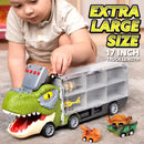 13Pcs Dinosaur Transport Carrier Truck with Mini Car Set