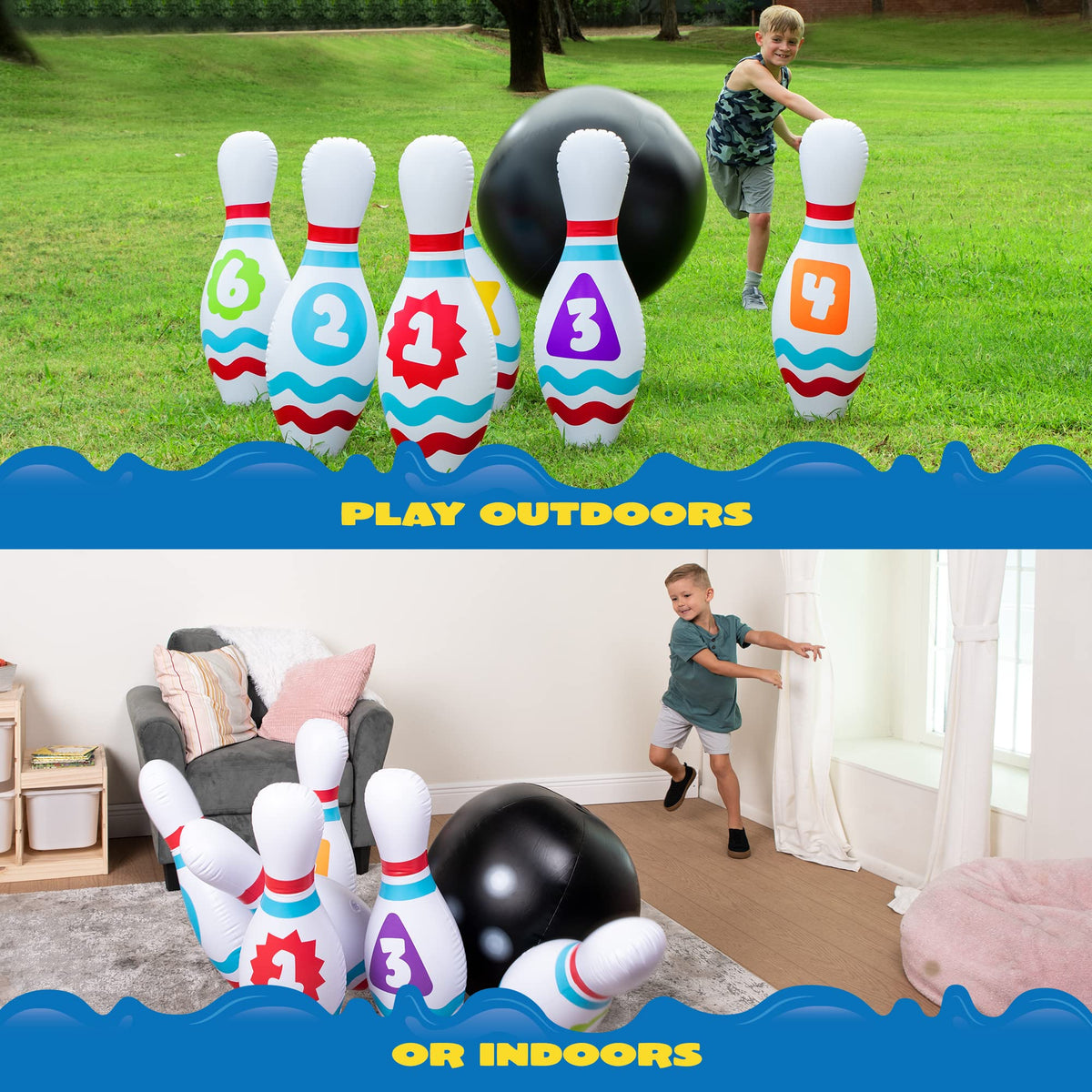 Giant Kids Adults Bowling Set – Jeu De Quilles Géant Pour Jardin/famille – GIGGLE N GO