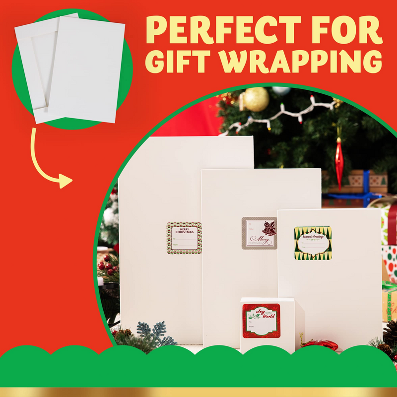 Assorted Size White Gift Wrap Boxes with Gift Tags